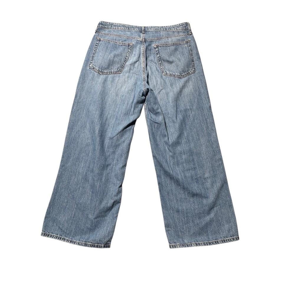 Rag & Bone Lori Mid-Rise Crop Wide Leg Jeans Womens 31 Blue Medium Wash 5-Pocket - Picture 3 of 16